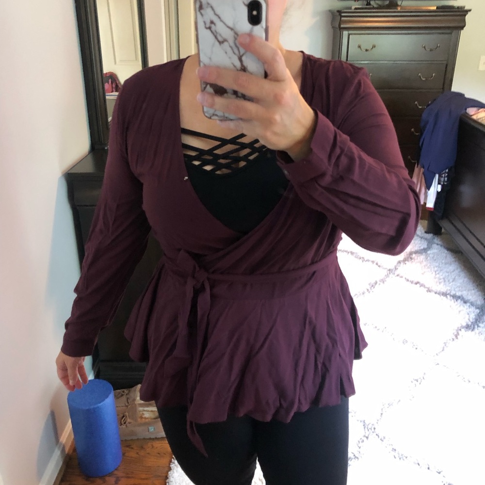 Loft purple wrap top